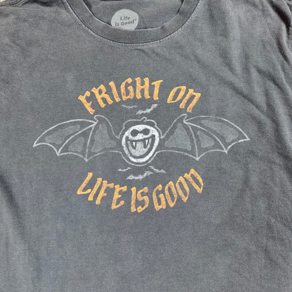 Life is Good Fright On Bat Graphic‎ Long Sleeve T Shirt Mens Medium - Picture 2 of 11